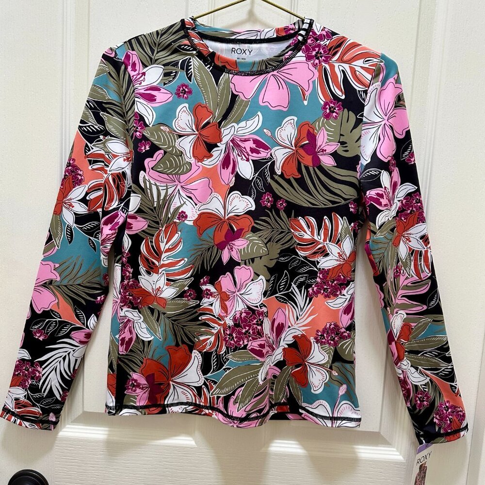 Roxy Sun Swim Shirt Women's Size XS Tropical Pink Rashguard – UPF 50+ Quick-Dry - Picture 13 of 13